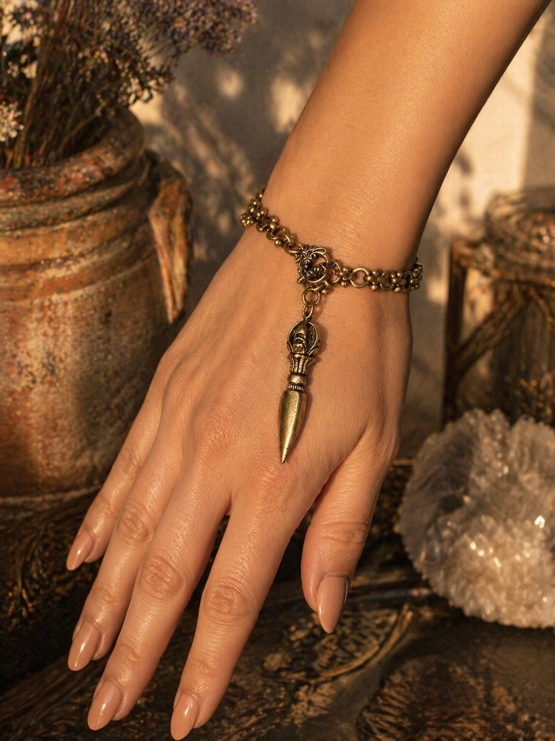 "The Empress" BRASS PENDULUM BRACELET