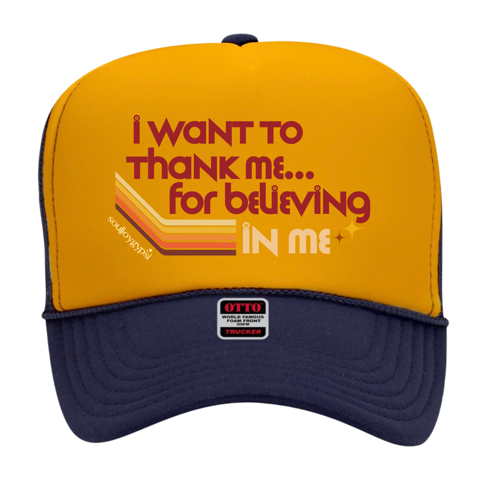 I want to thank me TRUCKER HAT (maroon design)