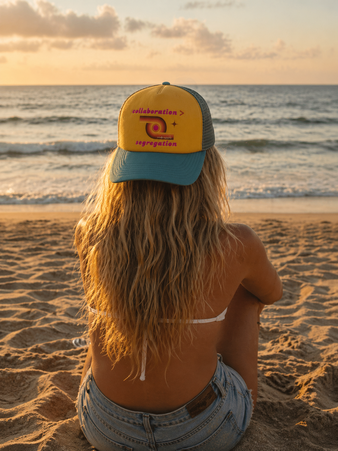 Collaboration > segregation PREMIUM TRUCKER HAT (pink retro)
