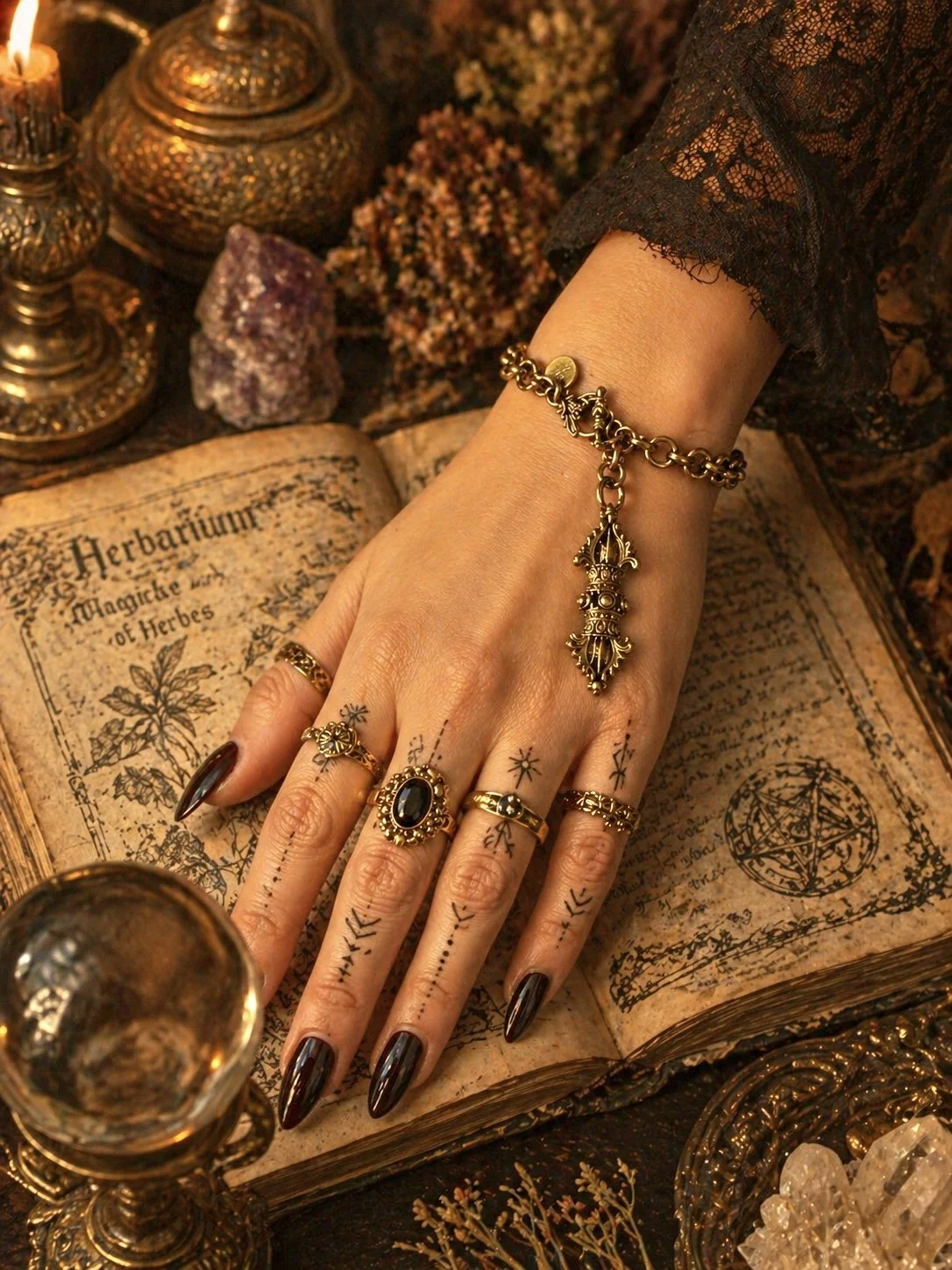 "The Queen" BRASS PENDULUM BRACELET