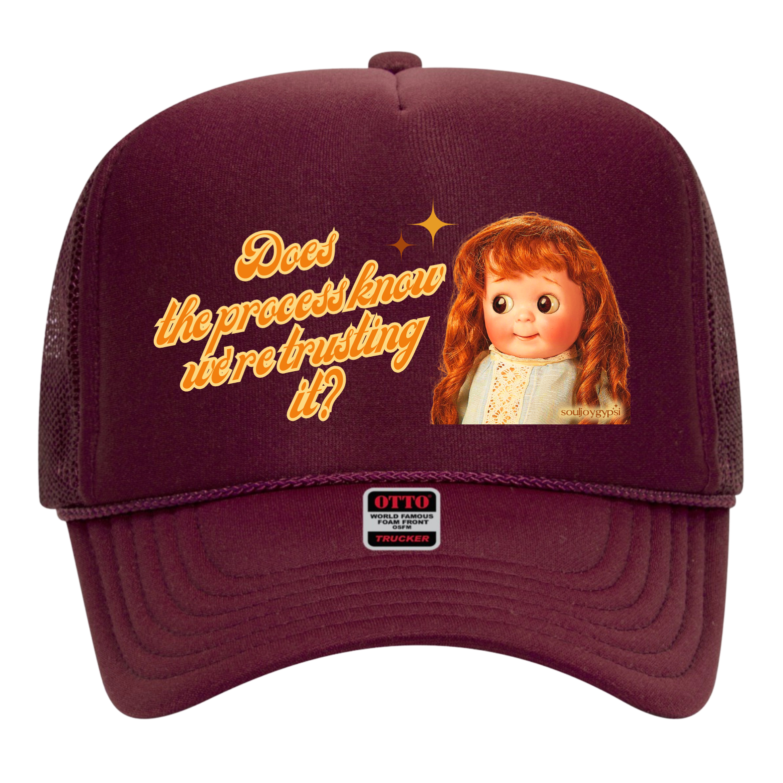 The process TRUCKER HAT (orange design)