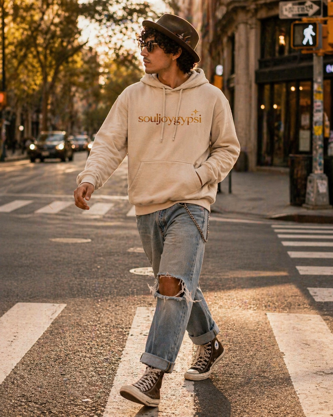 Souljoygypsi vintage gold HOODIE