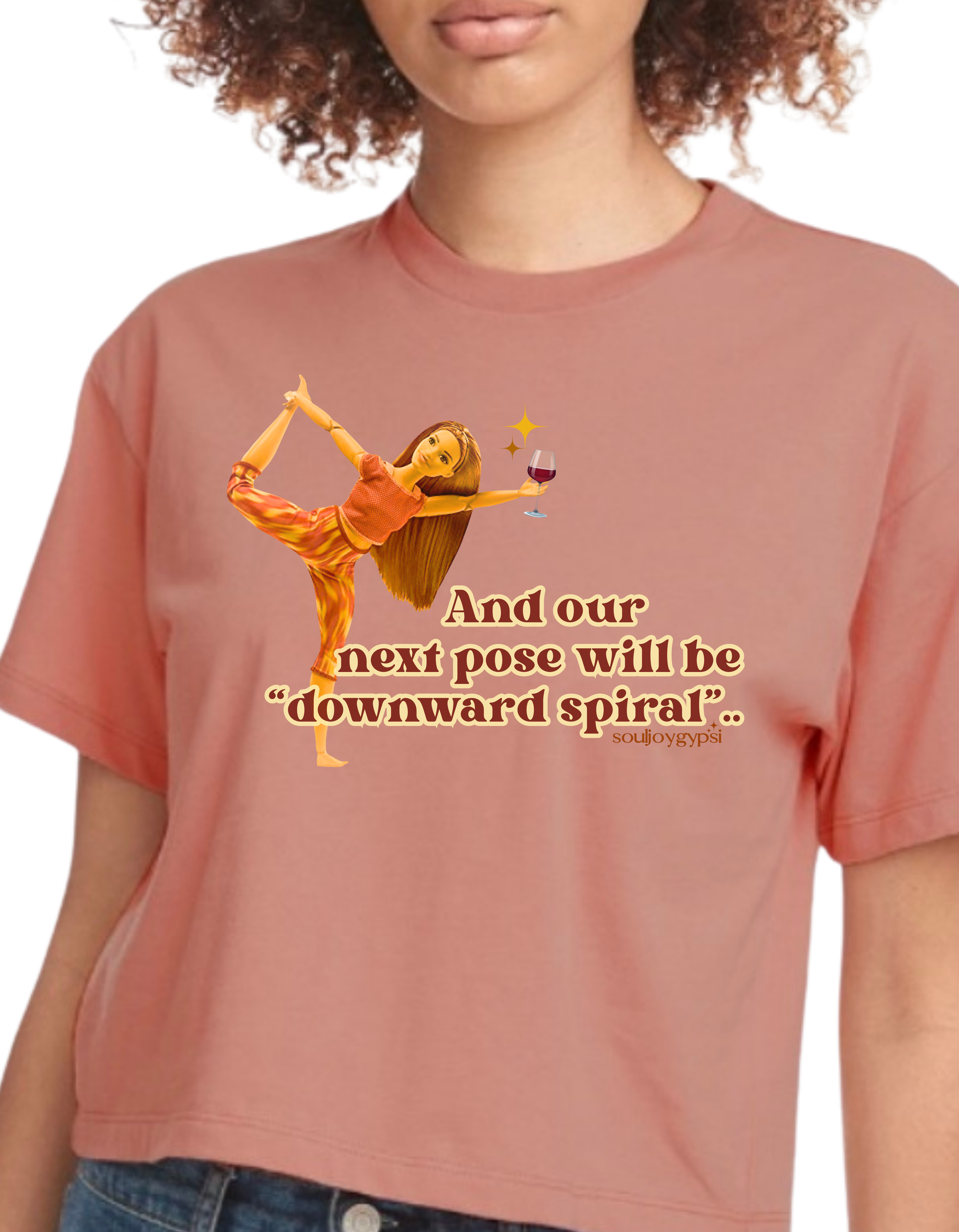 Downward spiral CROP TEE