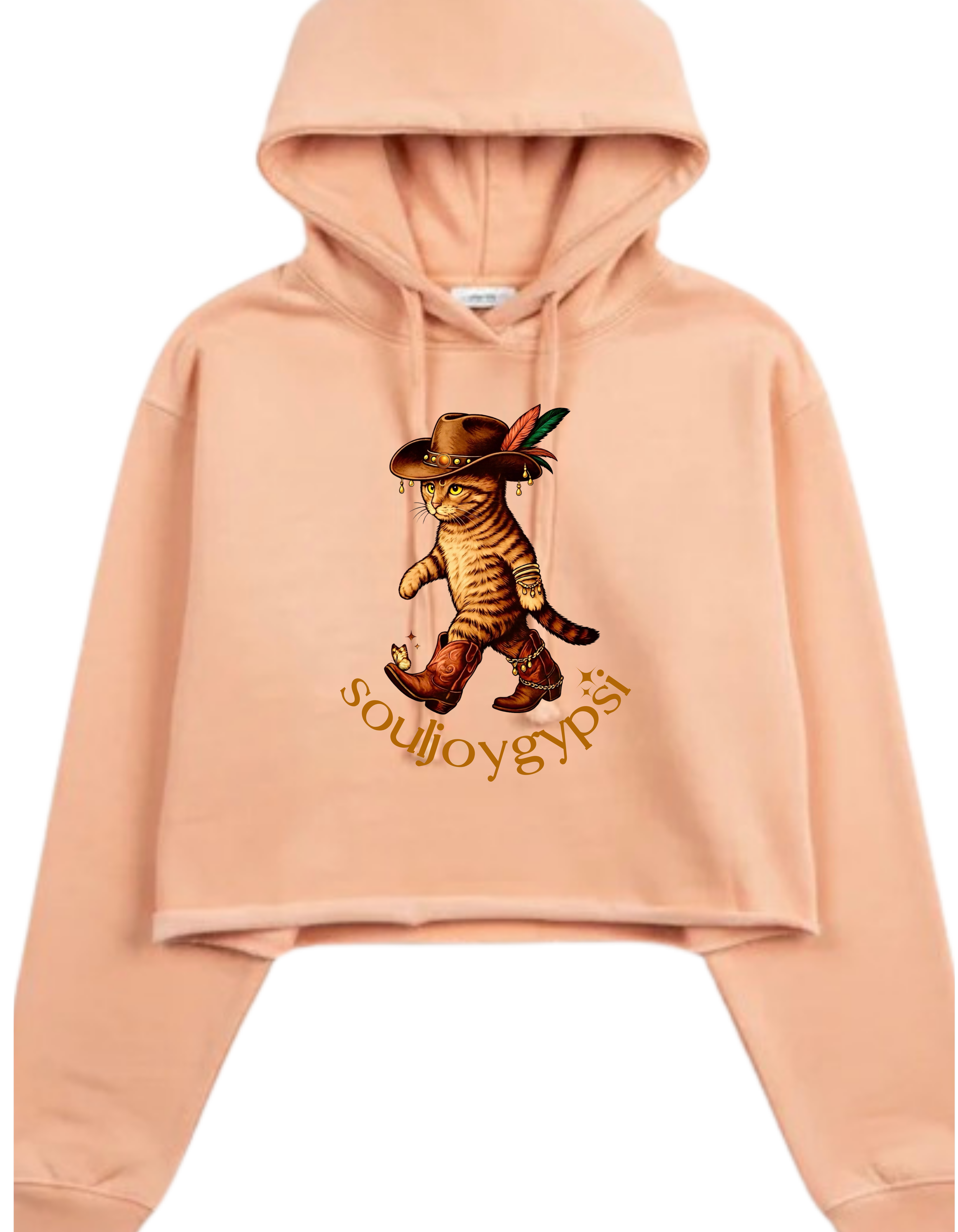 Souljoygypsi kitty boots CROP HOODIE