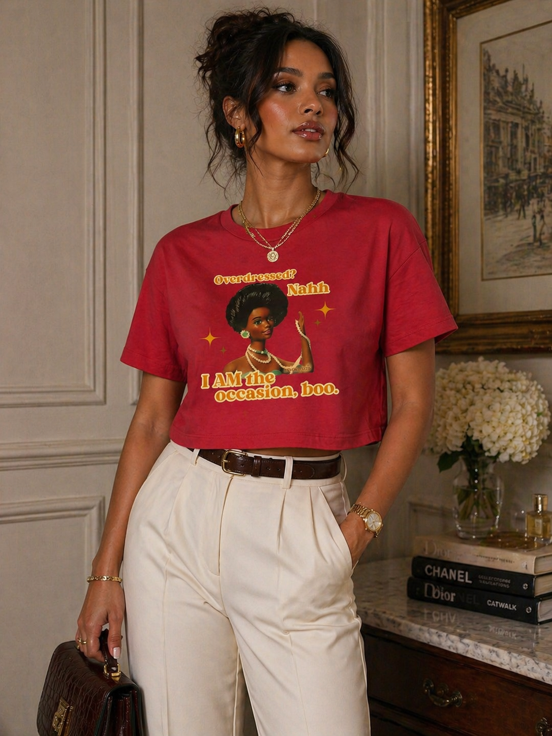 I AM the occasion CROP TEE