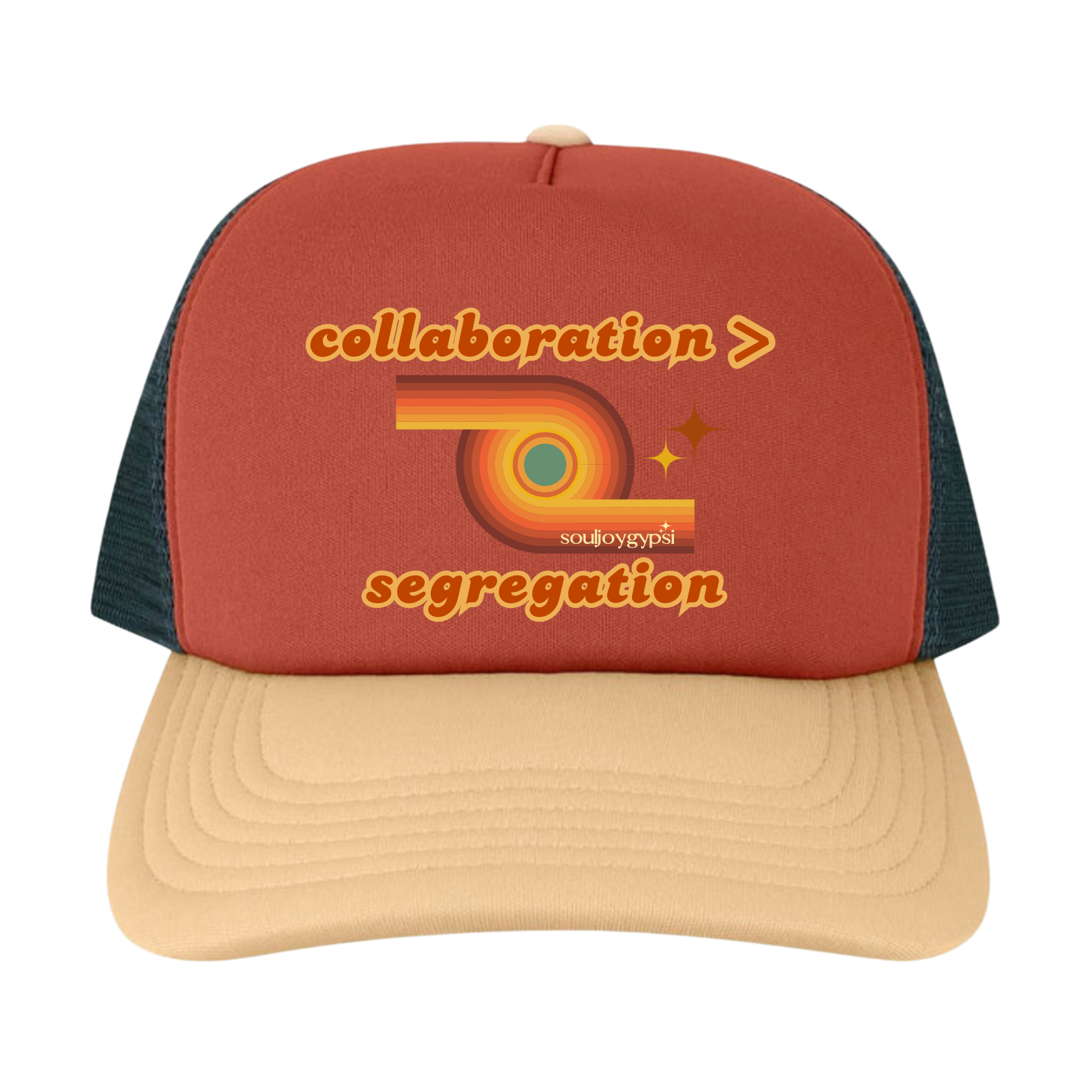 Collaboration > segregation PREMIUM TRUCKER HAT (orange retro)
