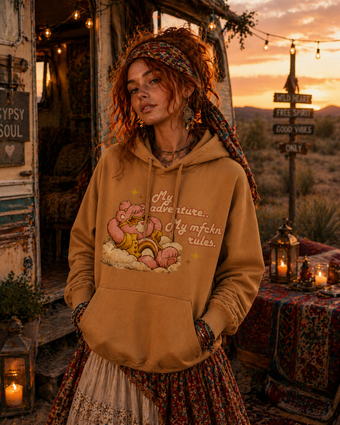 SJG mantra- My adventure, my Mfkn rules HOODIE