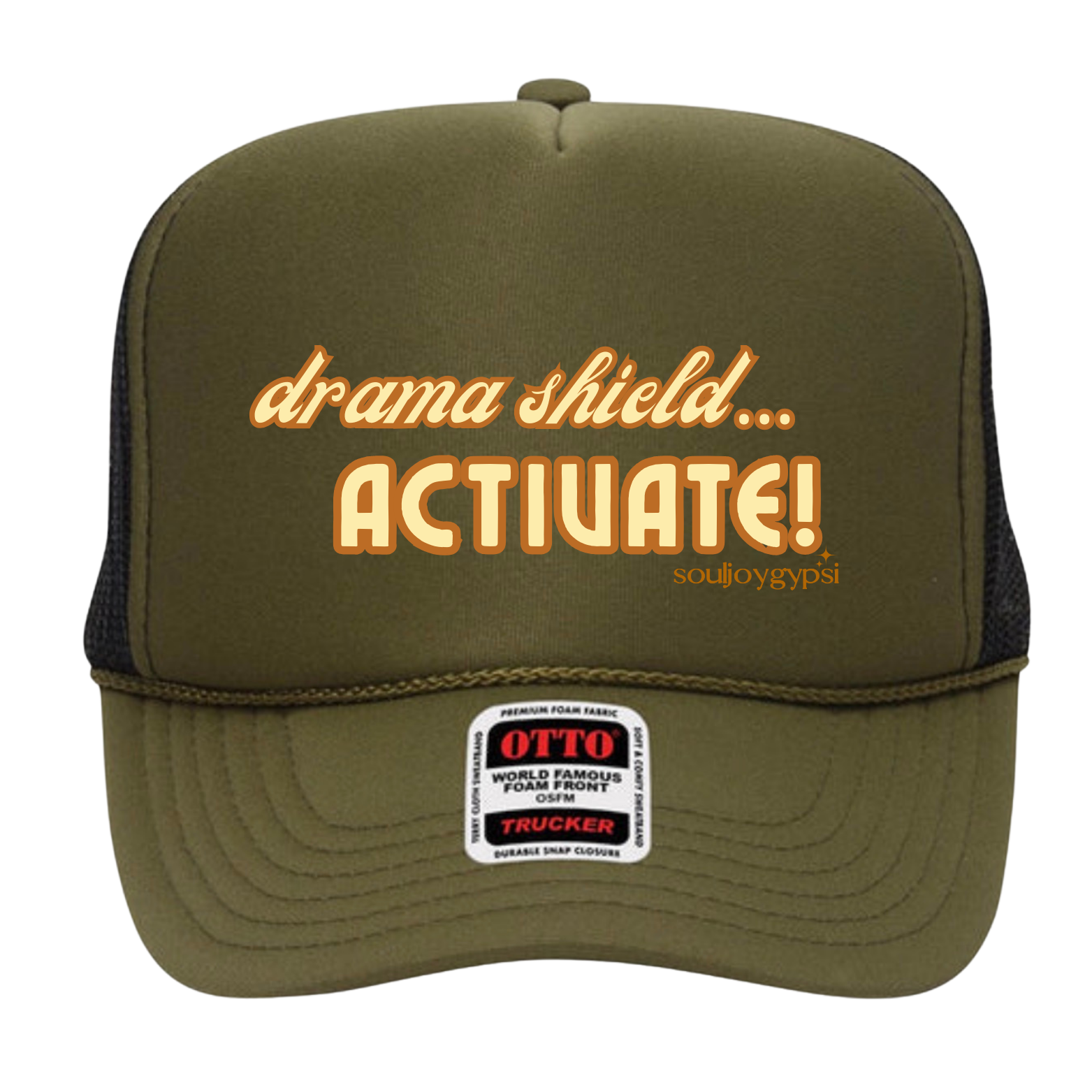 Drama shield TRUCKER HAT (ivory design)