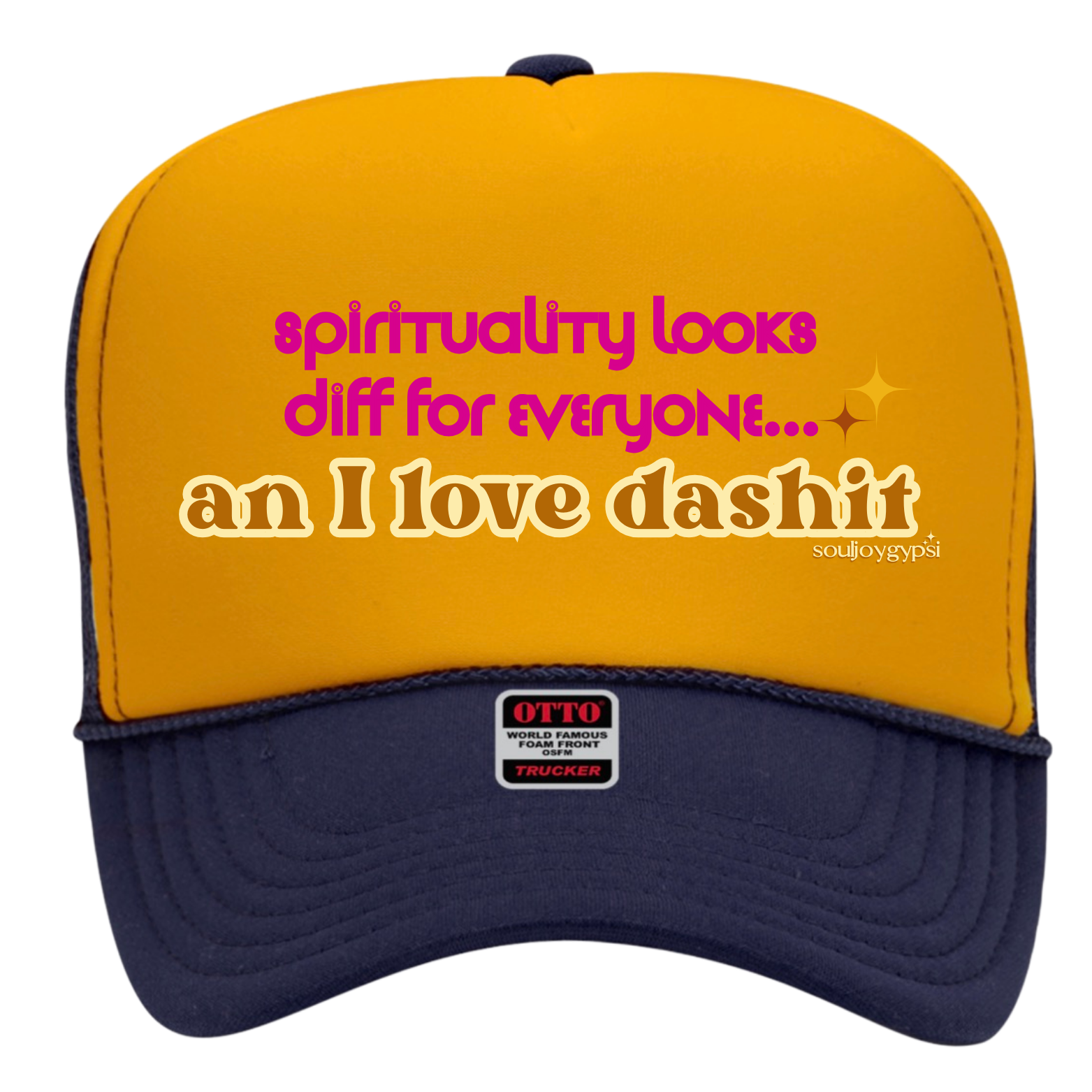 Spirituality looks diff TRUCKER HAT (pink design)