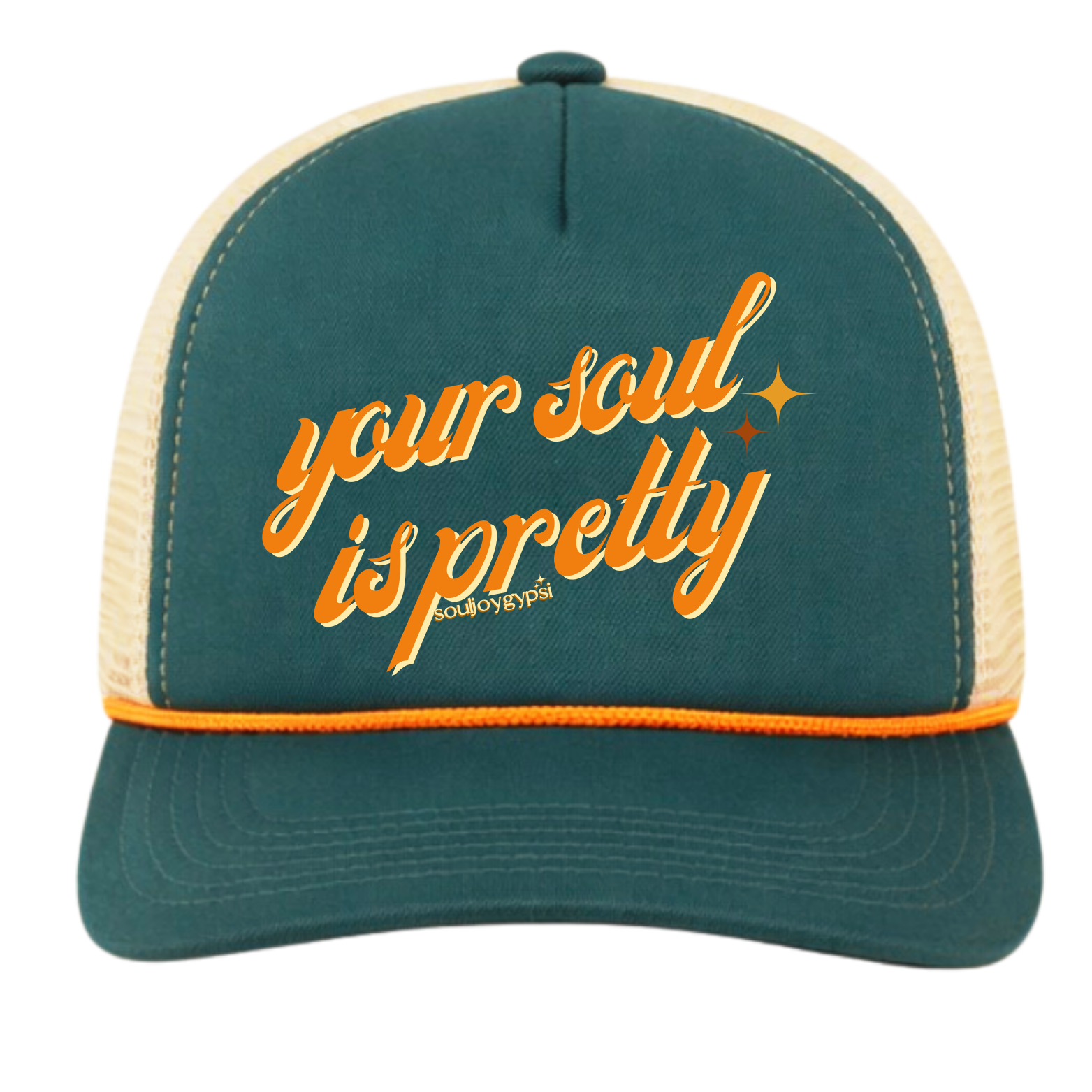 Soul pretty PREMIUM TRUCKER HAT (orange cursive)