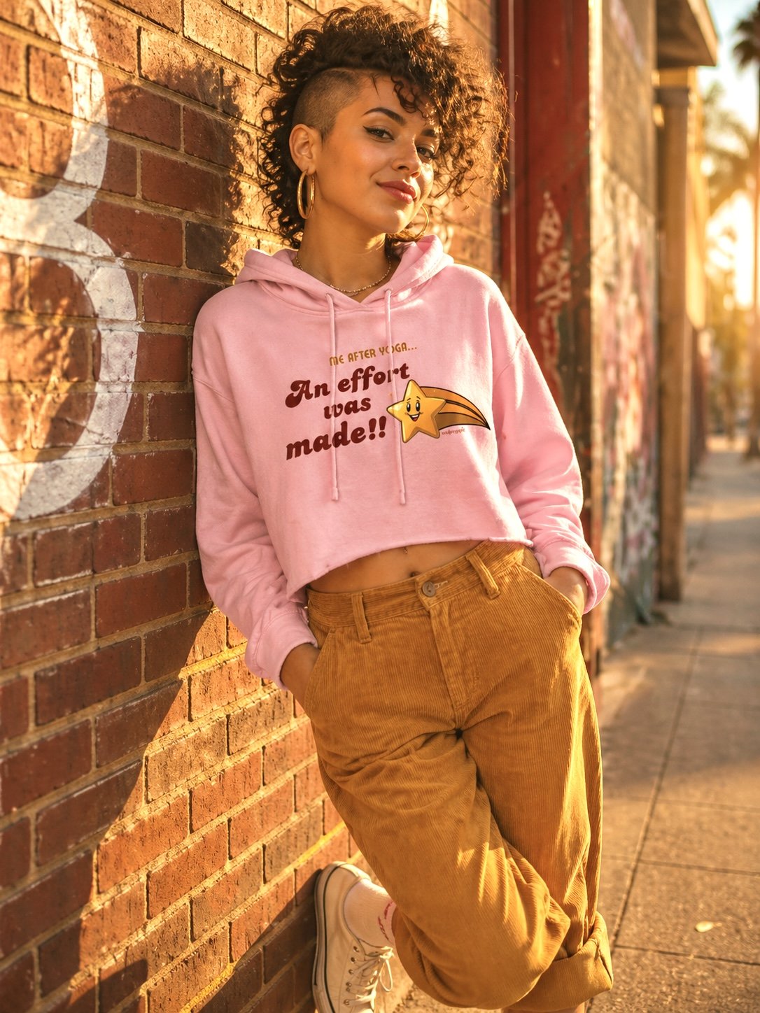 An effort was made (yoga) CROP HOODIE