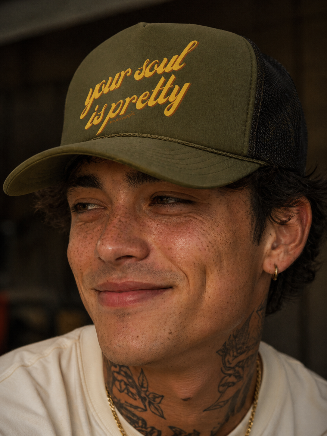 Soul pretty TRUCKER HAT (yellow cursive)