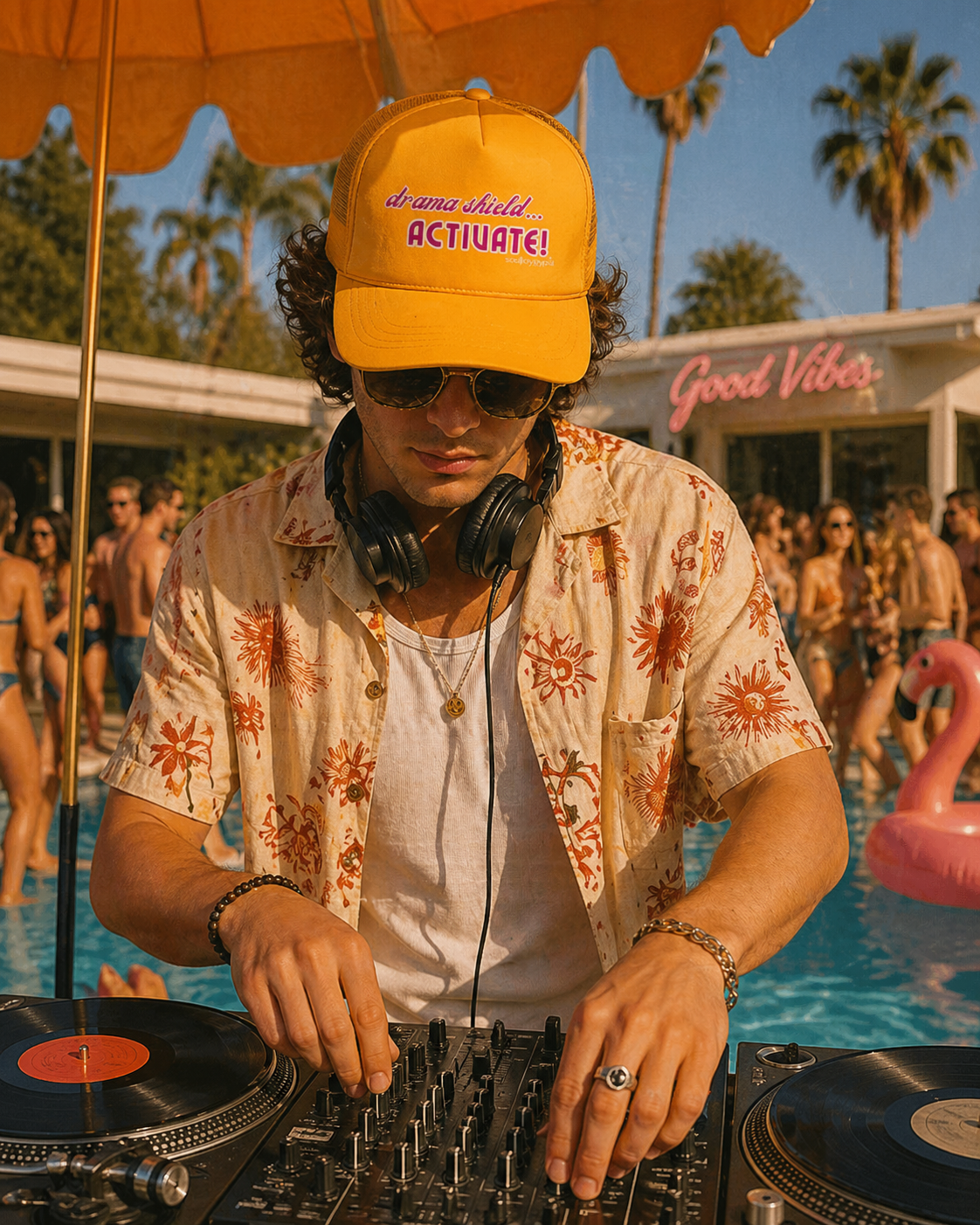 Drama shield TRUCKER HAT (pink design)