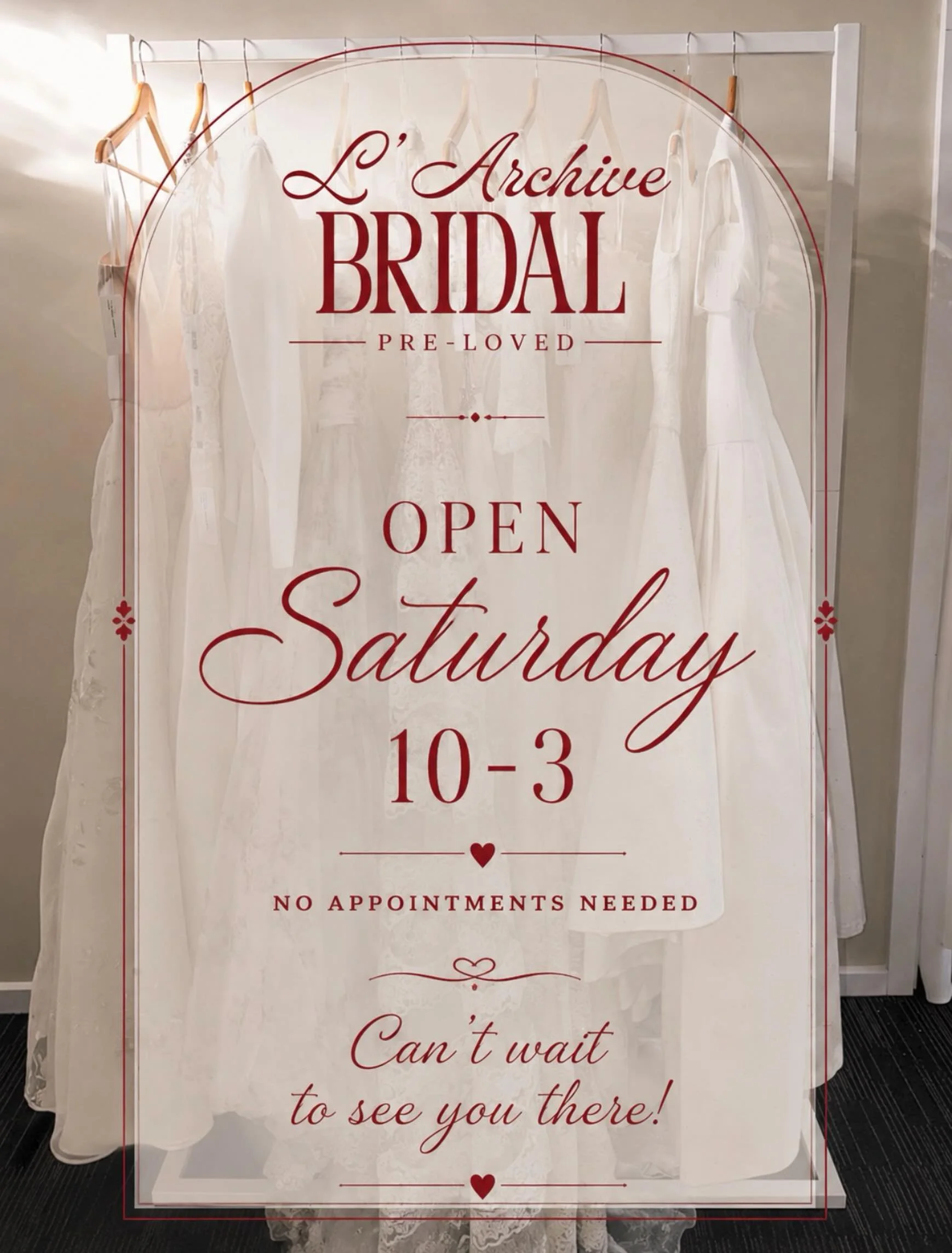 ✨ We&rsquo;re open this Saturday from 10am&ndash;3pm! ✨

No appointments needed🥰

Just pop in and browse our beautiful collection of pre-loved, ex-sample and vintage wedding gowns 🤍