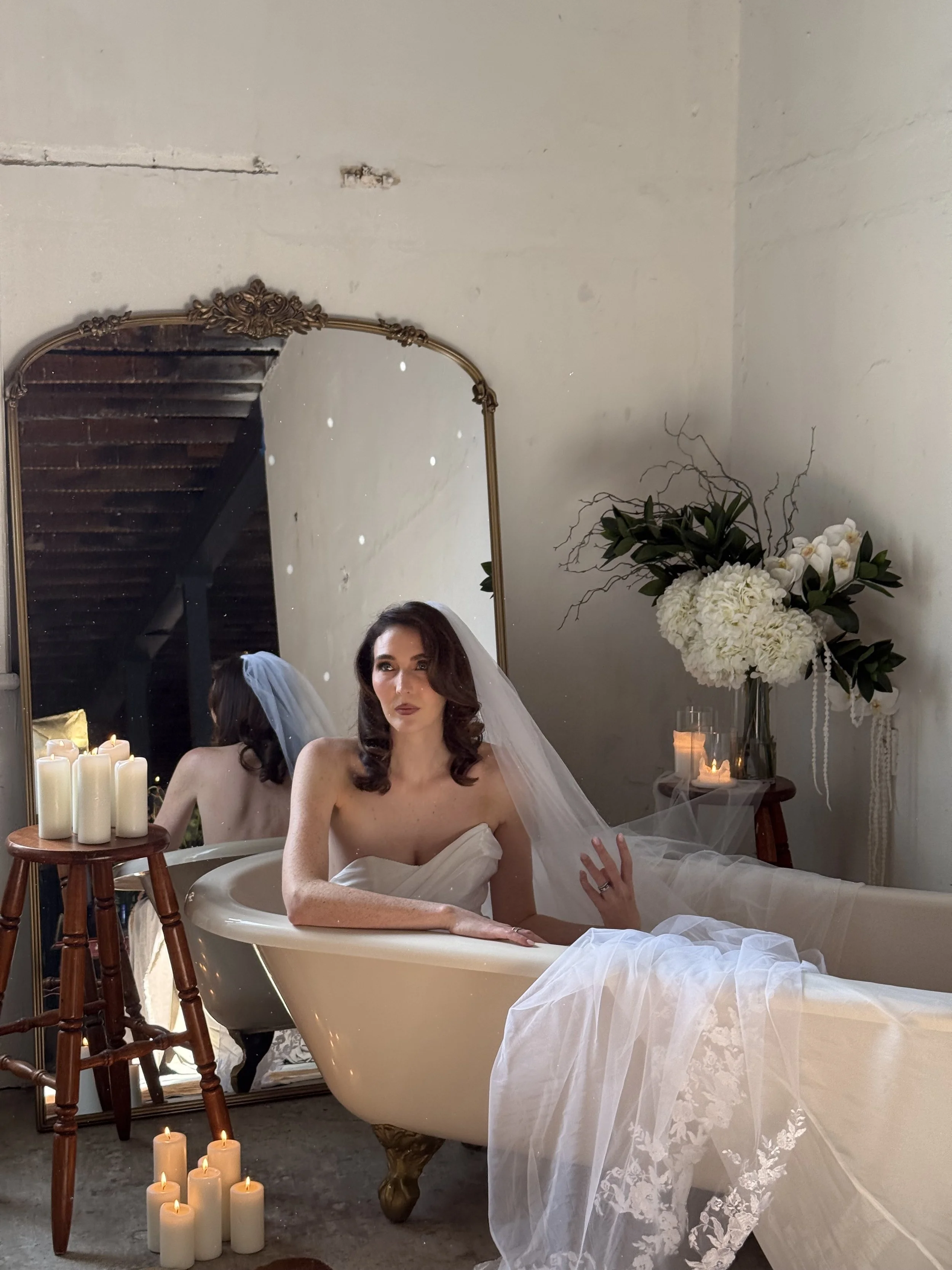 Romantic Bridal Bath Editorial