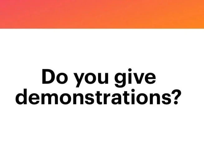 Ask Michaela: During sessions, do you give demonstrations?