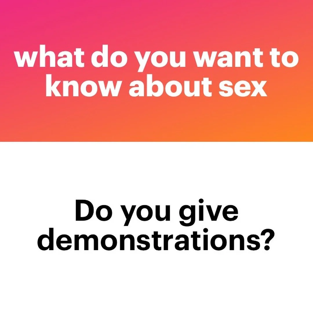 This anonymous question reads: Do you give demonstrations?
