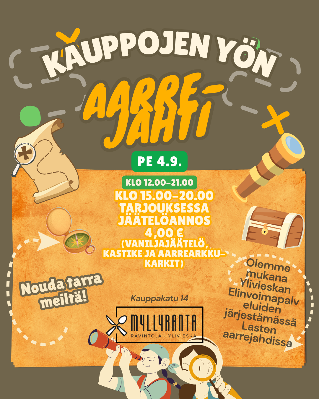 Kauppojen Yön Lasten aarrejahti