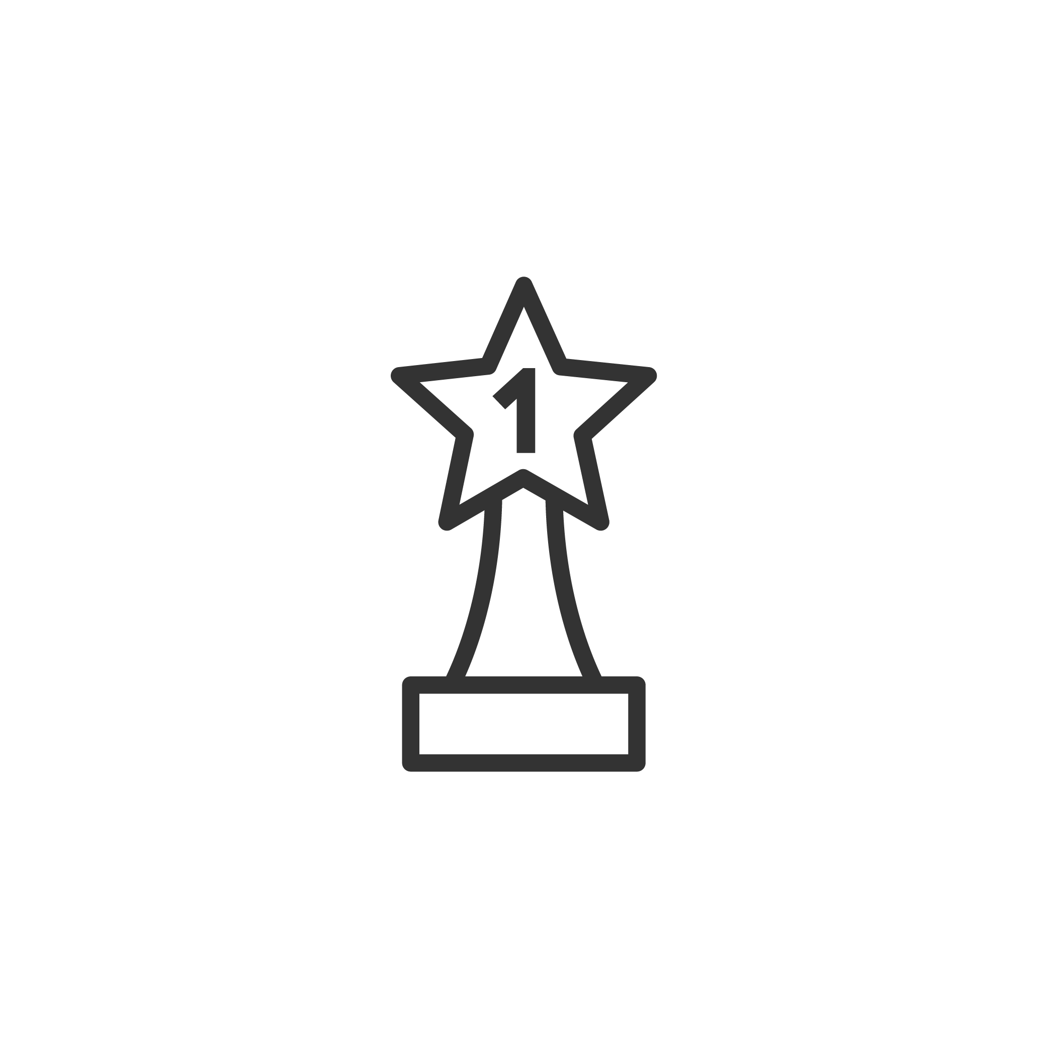Award trophy with a star and the number 1 in the center.