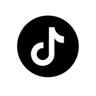 Logo de TikTok sur un fond noir.
