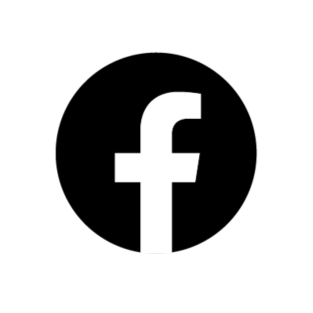 Logo Facebook blanc sur fond noir