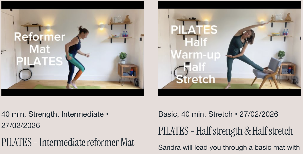Pilates video session for strength and flexibility