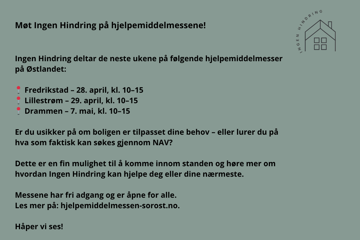 Møt Ingen Hindring på hjelpemiddelmessene!