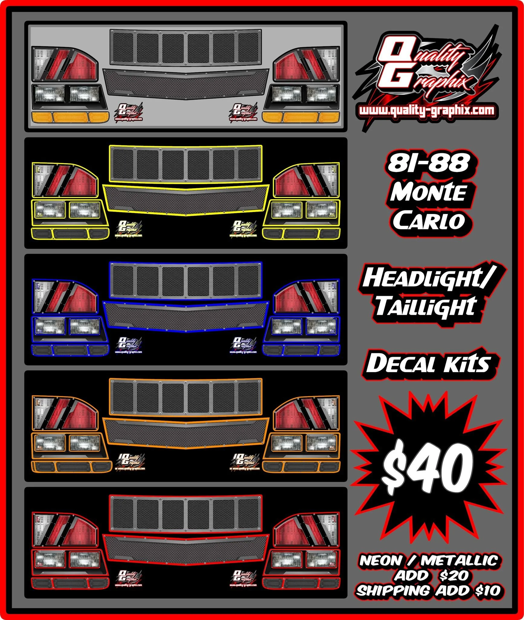 Quality Graphix: Monte Carlo Street Stock Decal Kit Now Available