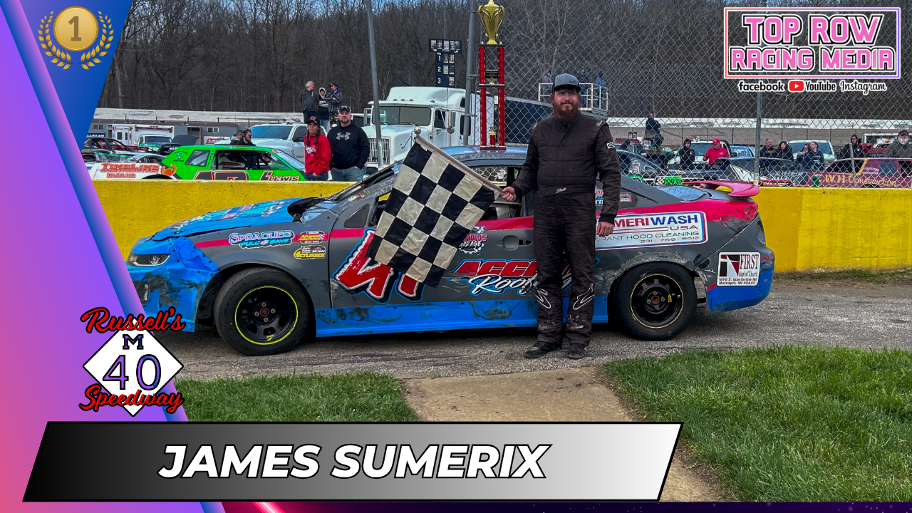 James Sumerix won the Midwest Dirt Compact Feature at M-40 on April 11, 2026.