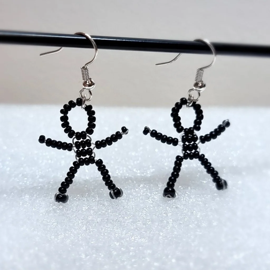 Hey little men beaded earrings