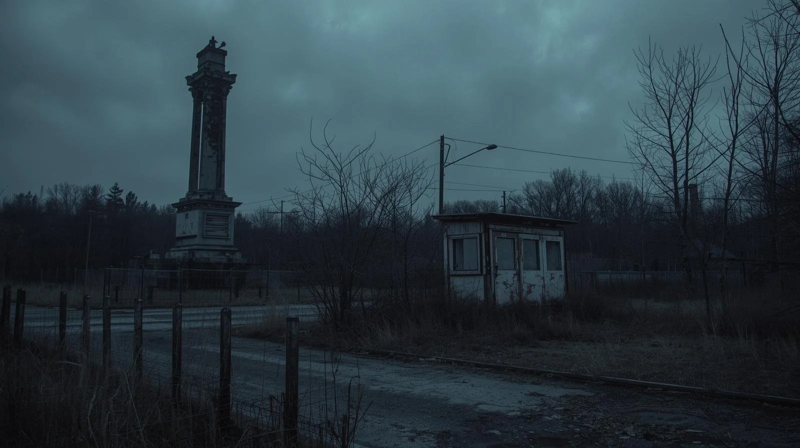 A decaying Soviet-era structure reflects the collapse of one system without the disappearance of its legacy.