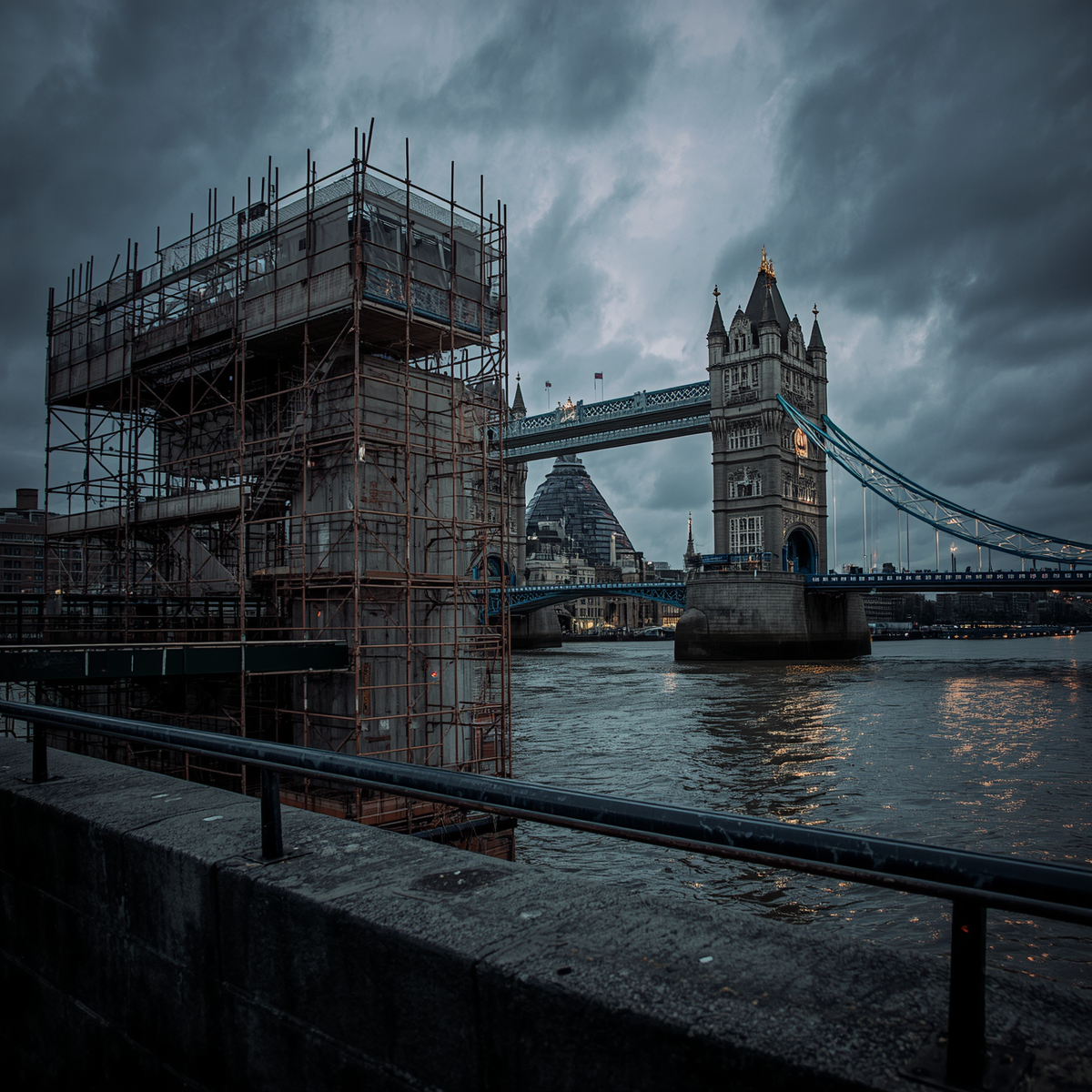 Scaffolding beneath a London bridge evokes the eerie setting of Roberto Calvi’s death in June 1982.