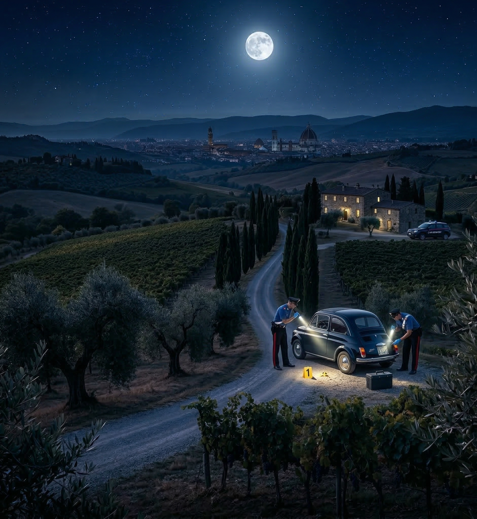 talian police investigating a countryside crime scene linked to the Monster of Florence serial murders.