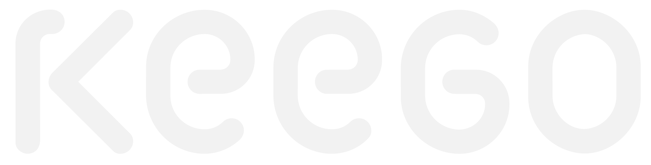 Großes weißes Logo mit dem Text ‚Keeo‘ auf schwarzem Hintergrund.
