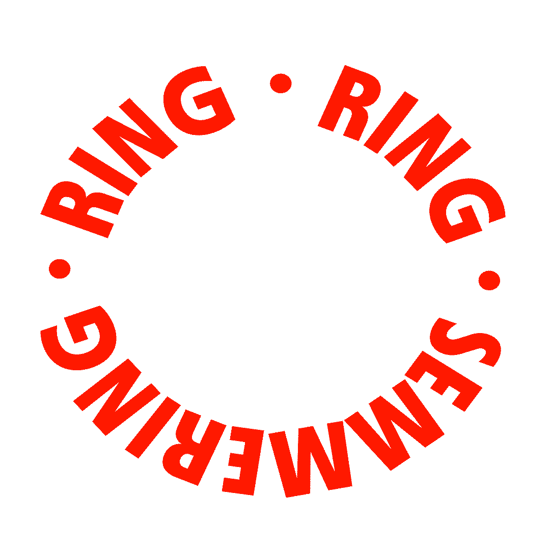 Ringe mit der Aufschrift 'Ring · Ringen' in roter Schrift, die in einem Kreis angeordnet sind.