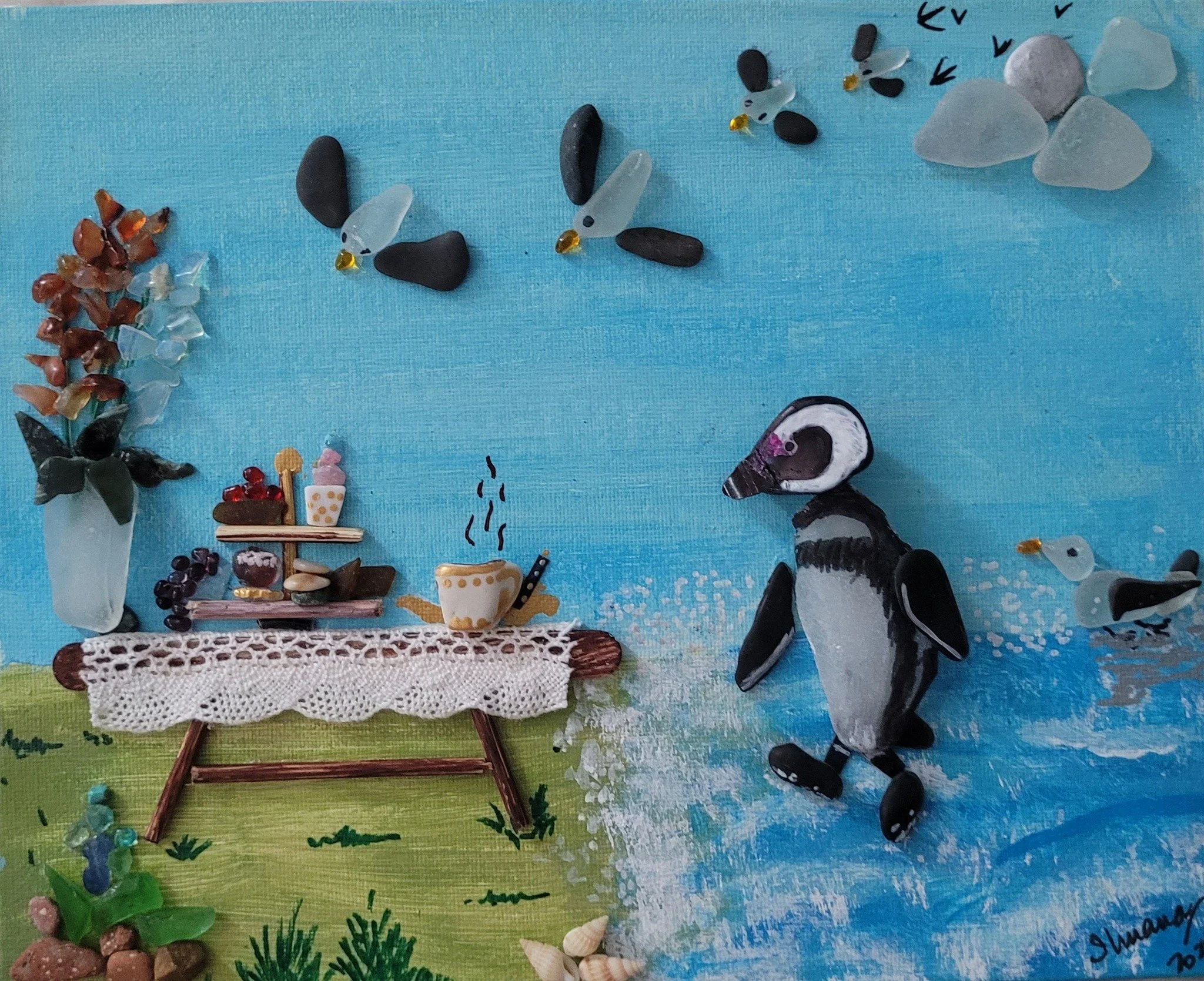 Penguin Comes for High Tea