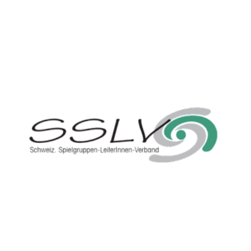 Logo des Sicherheits- und Unfallverhütungsverbandes (SSLV) mit Spiralmotiv in Grün und Grau.