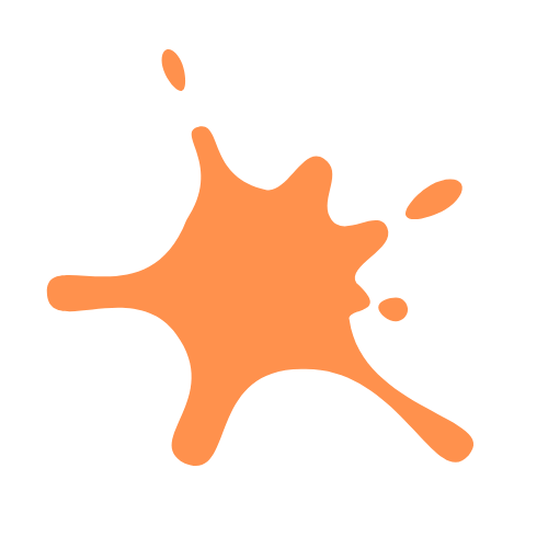 Orangener Farbfleck auf schwarzem Hintergrund