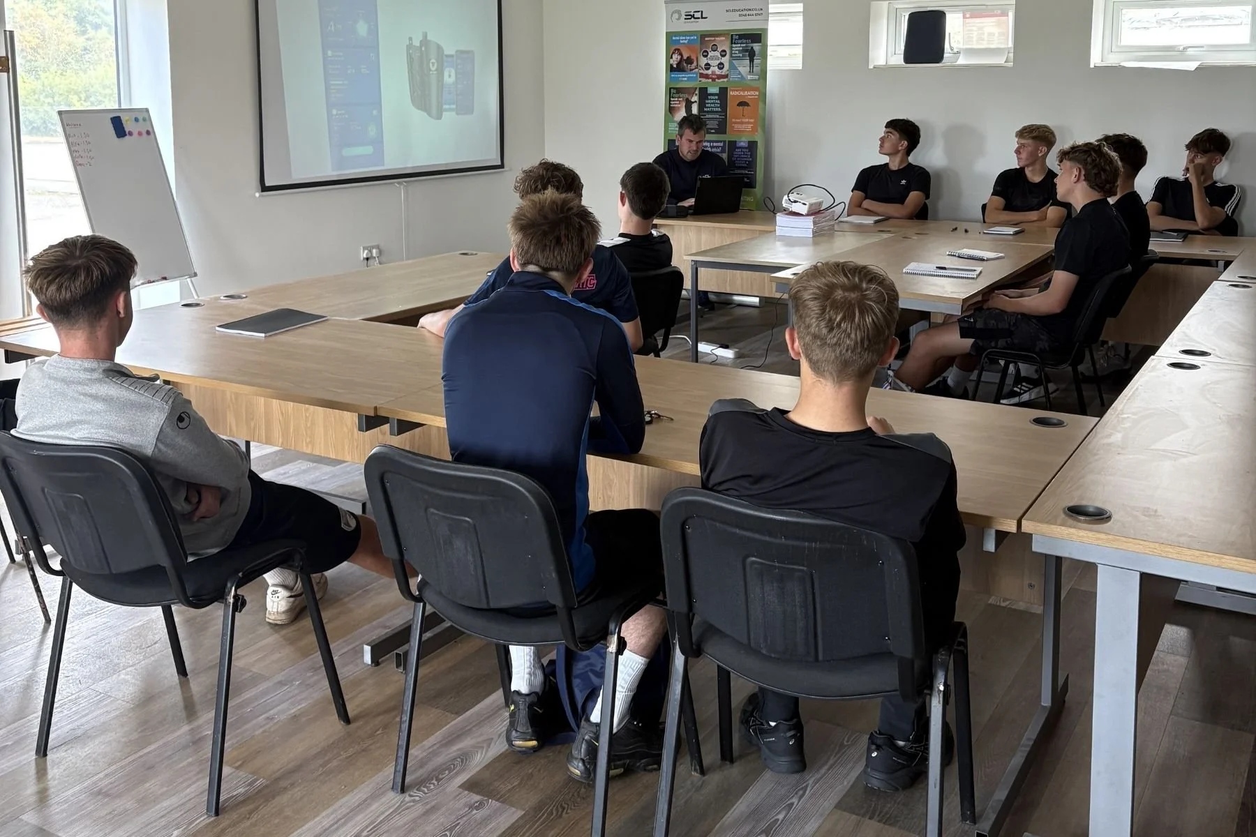 North Somerset Sports Foundation students in a classroom