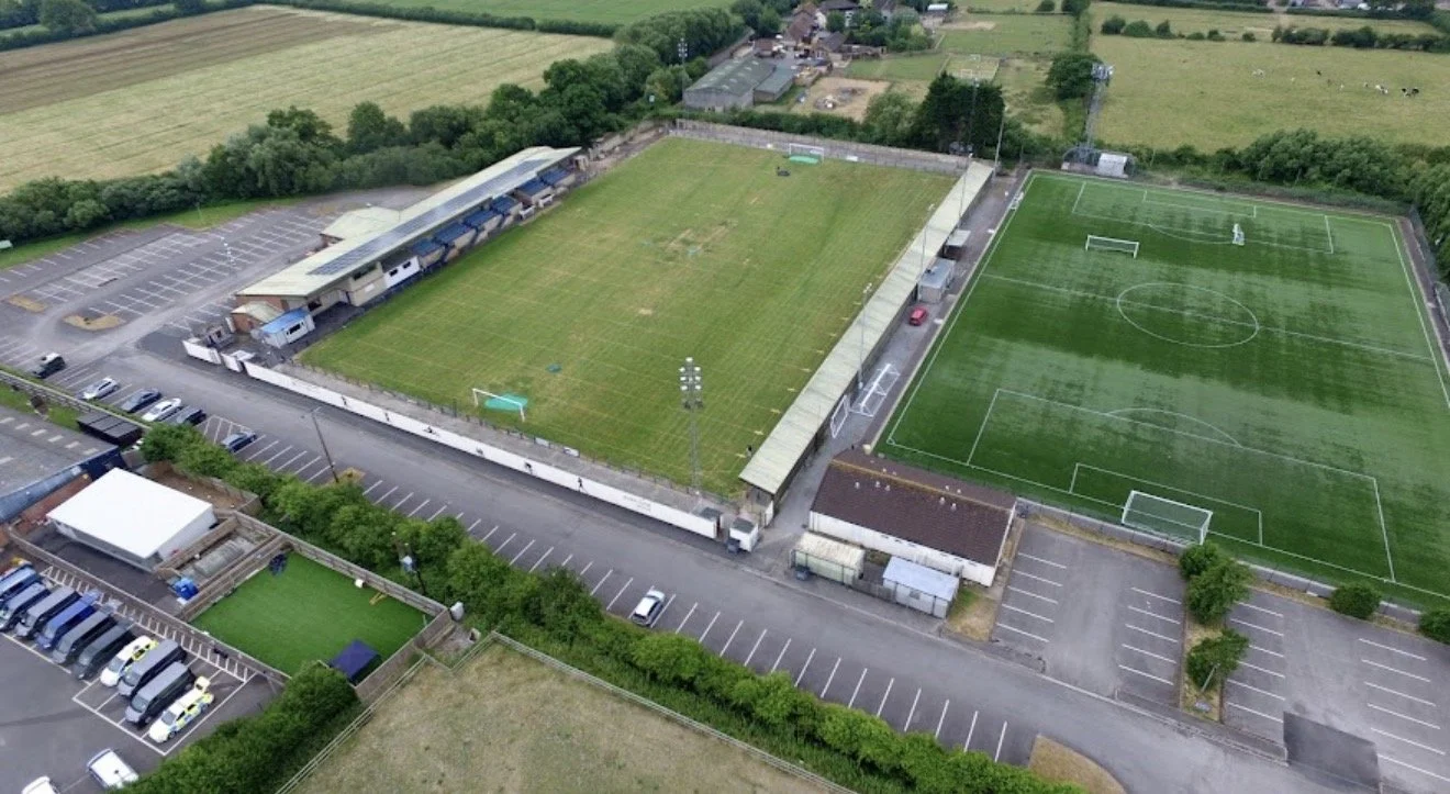 aerial shot of The North Somerset Sports Foundation football pitches