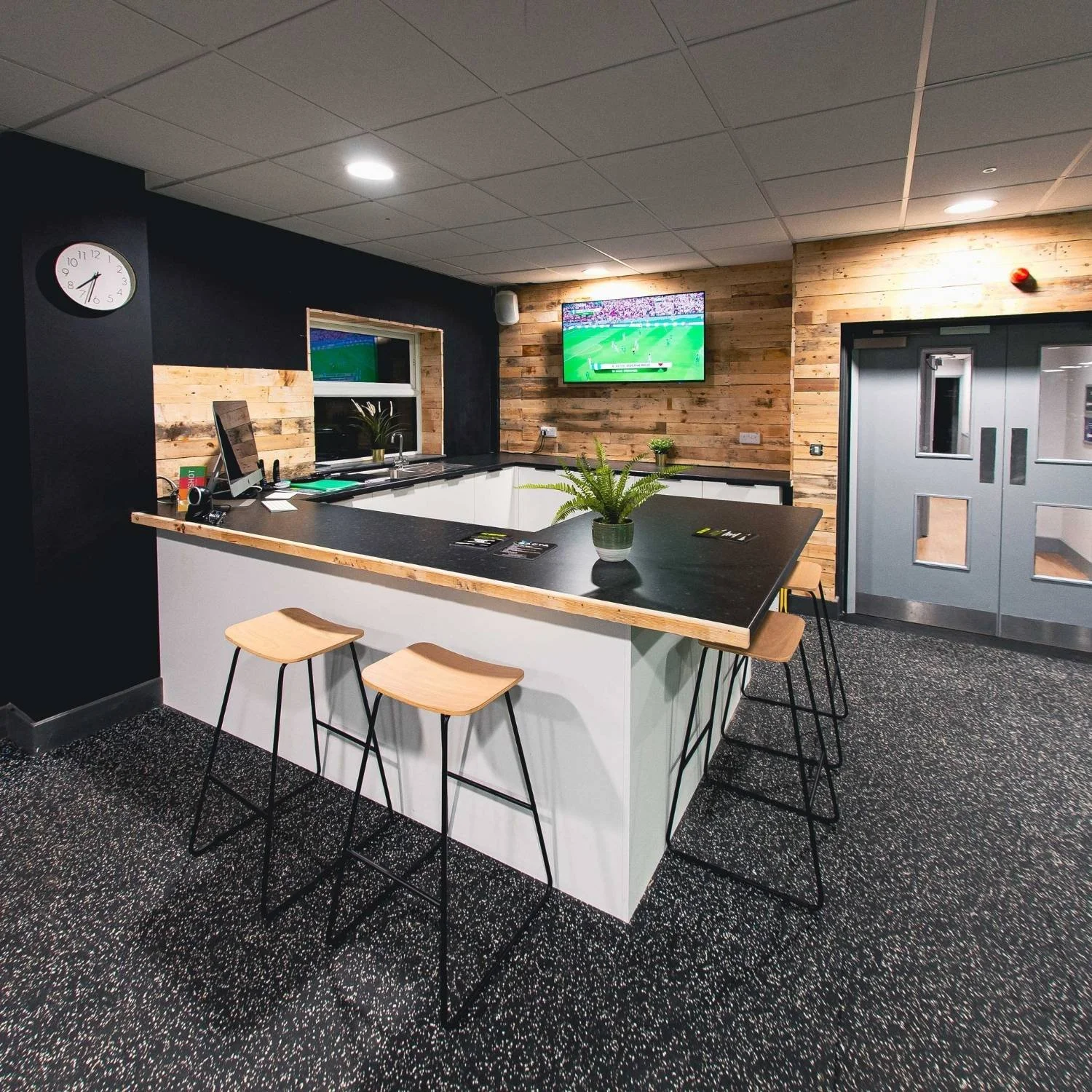 An internal image of the gym lab coffee bar after the refurbishment