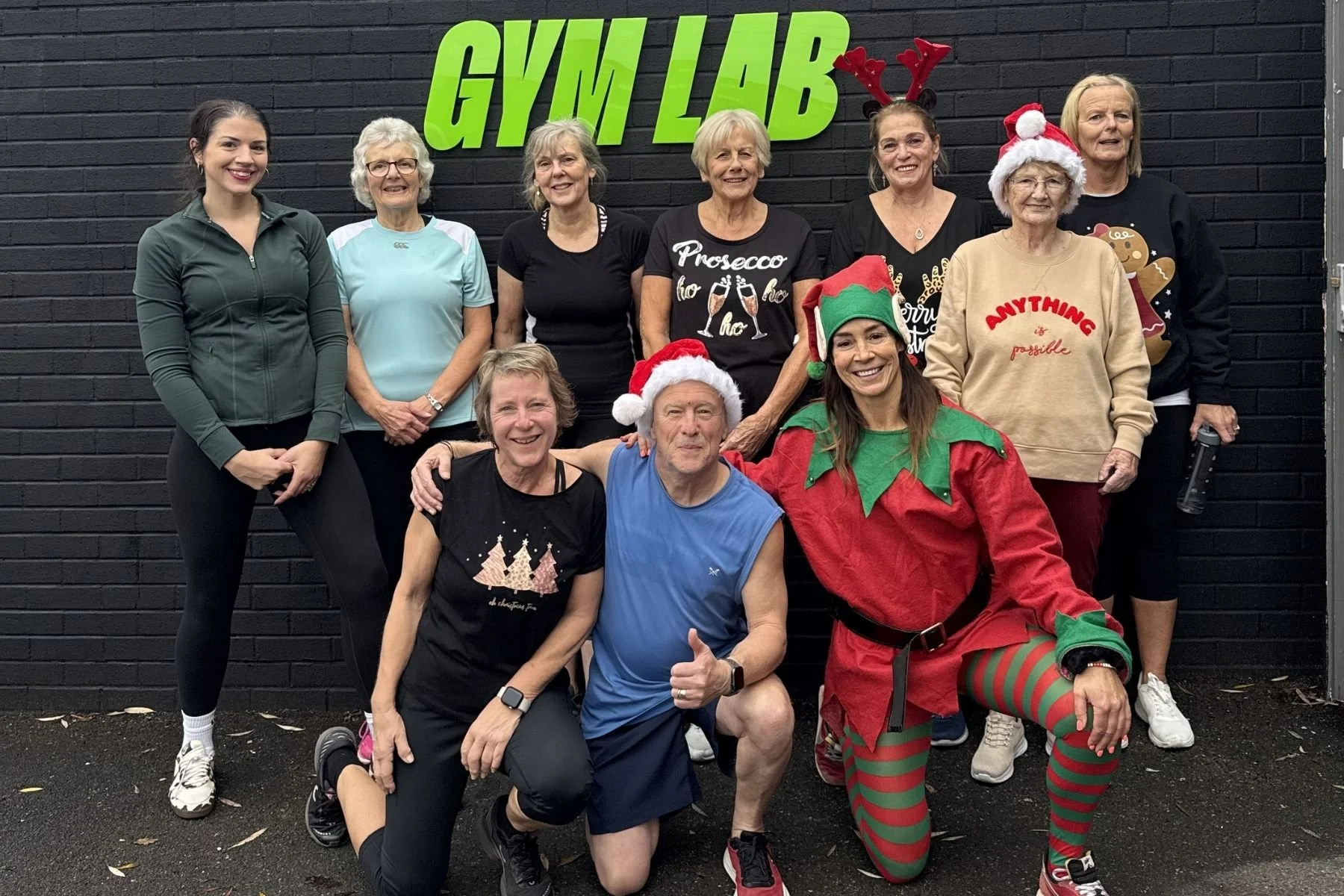 senior members after a Christmas Workout at the Gym Lab, Clevedon