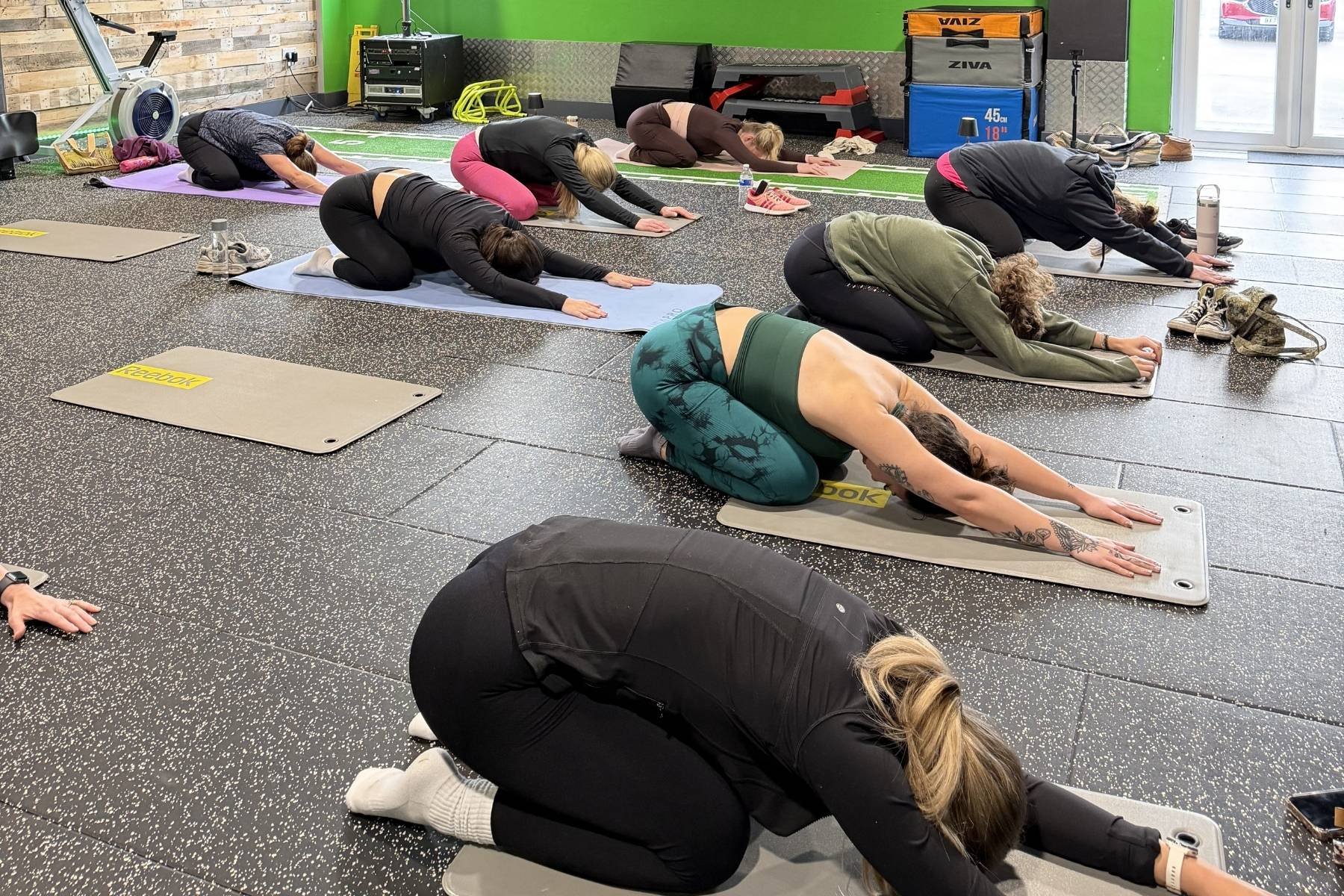 Gym Lab members taking part in a pilates class