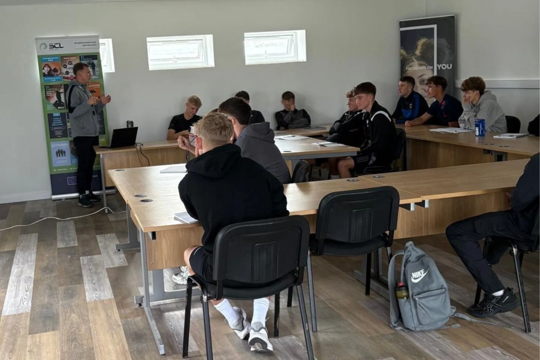 North Somerset Sports Foundation P16 students in a classroom