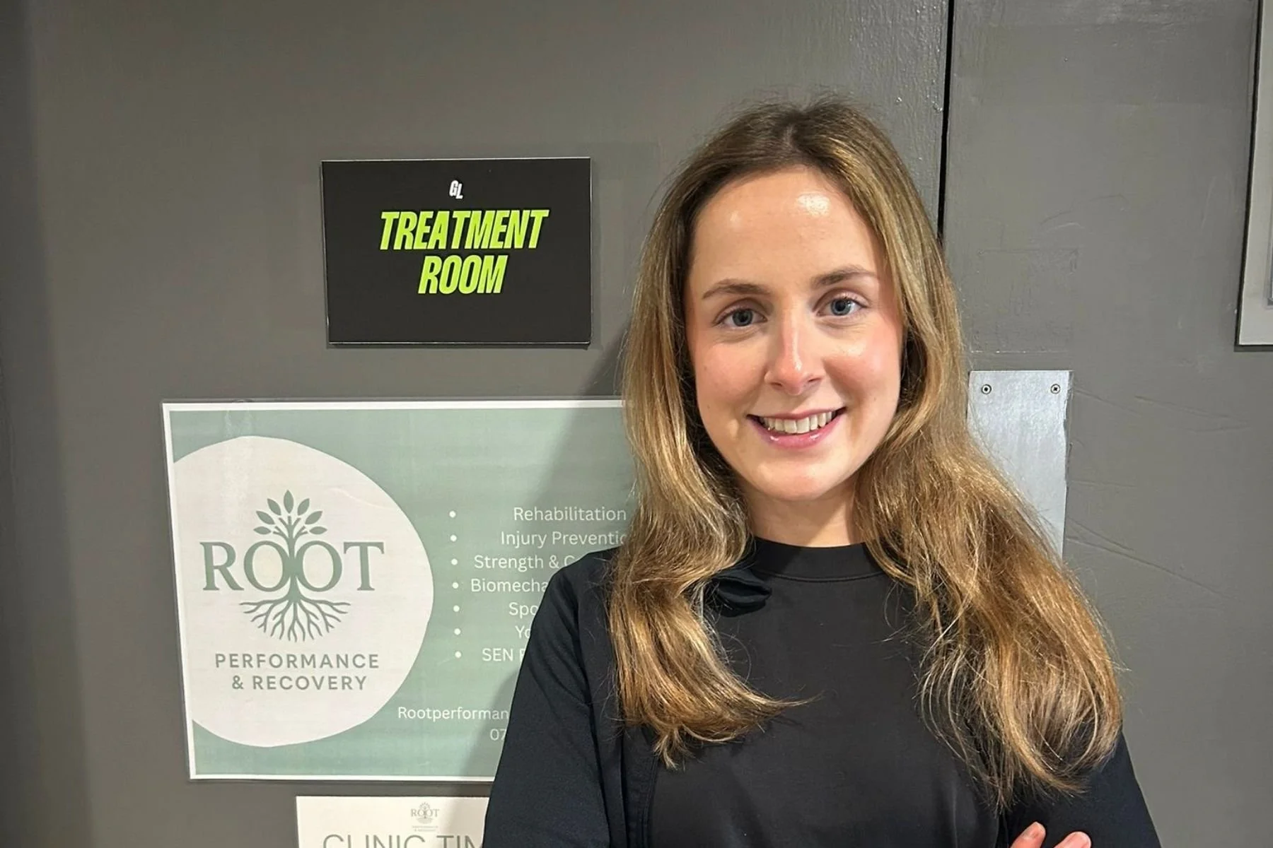 Felicity from Root performance and recovery on site at North Somerset Sports Foundation