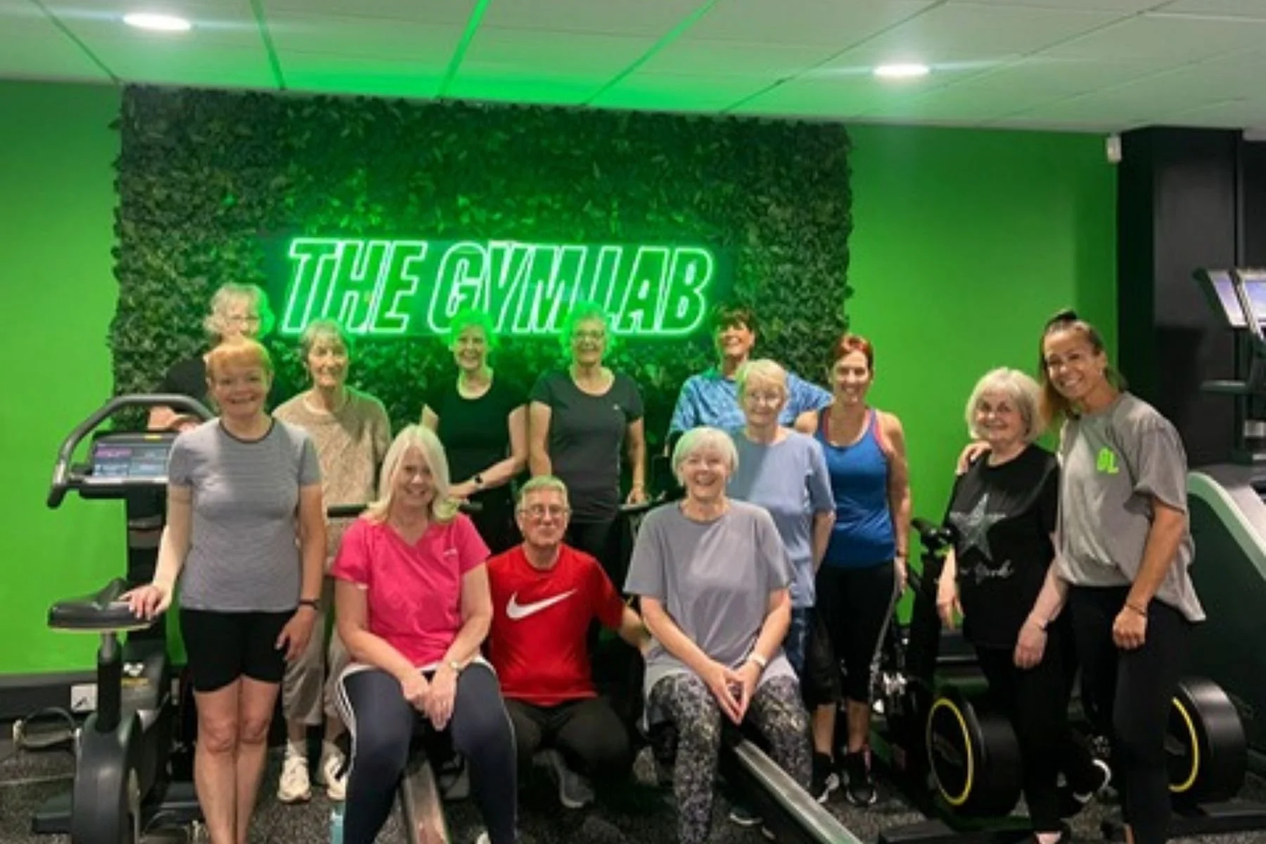 older adult members in the gym lab