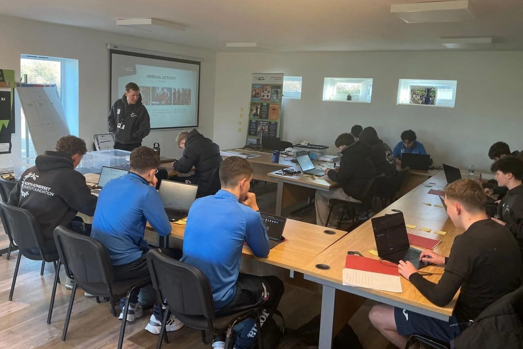 Post 16 lecturer Luke Russe delivering a lesson