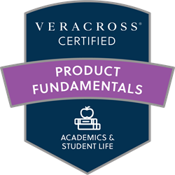 Veracross Certified Product Fundamentals badge for Academics and Student Life