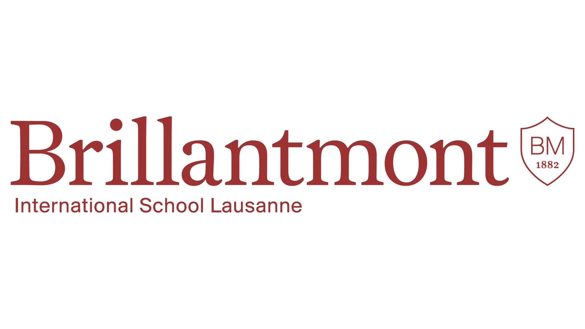Logo of Brillantmont International School Lausanne featuring the school's name, a shield with the initials BM and the year 1882.