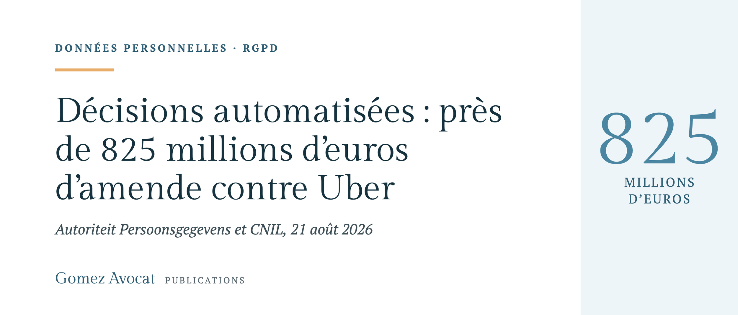 Décisions automatisées : près de 825 millions d’euros d’amende contre UBER